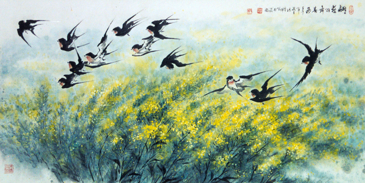Swallows by Master HongDuan Yang