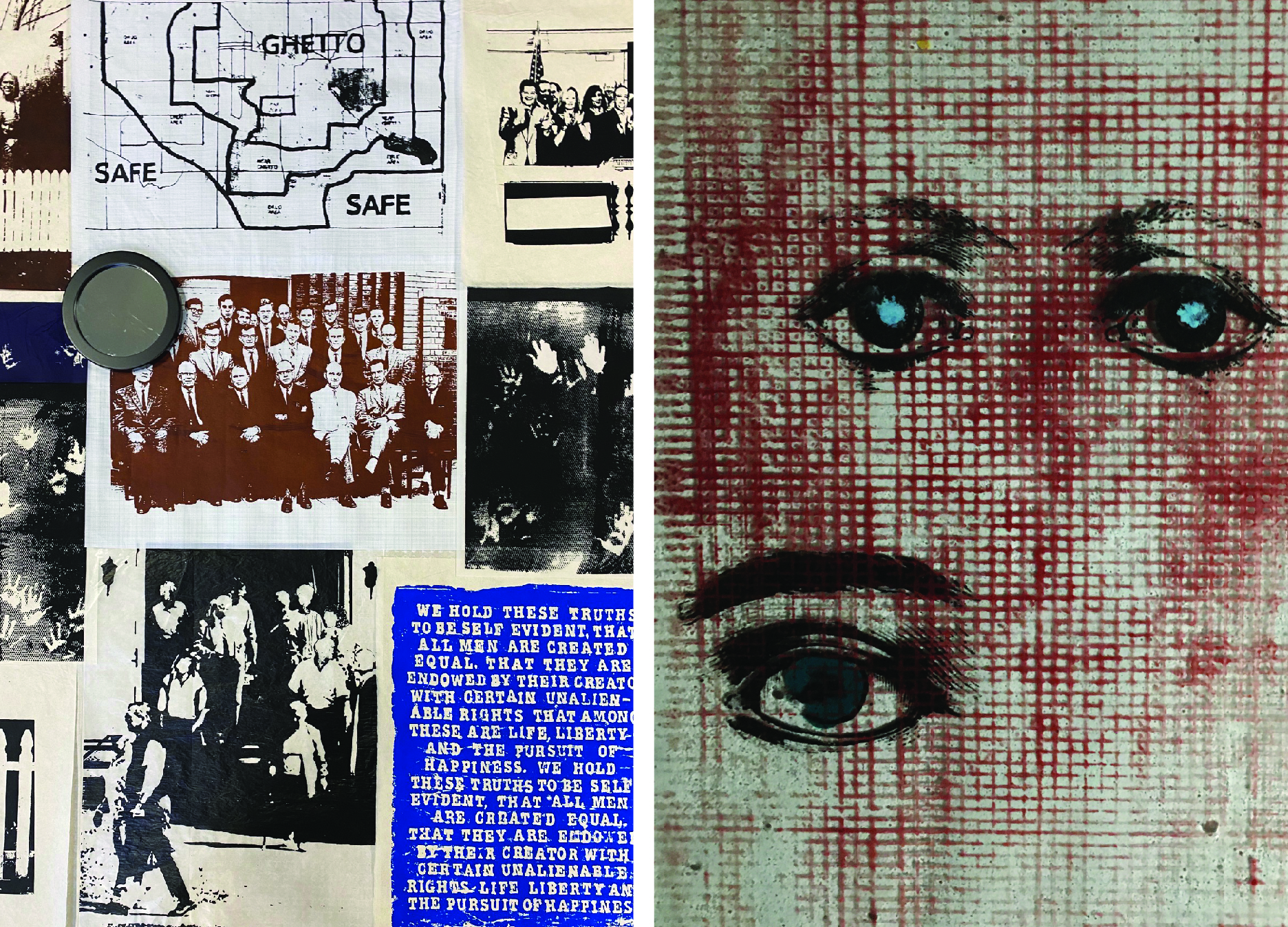 Images of print artworks: “Reflection” 2021, “White Gaze” 2021, Christina Reed